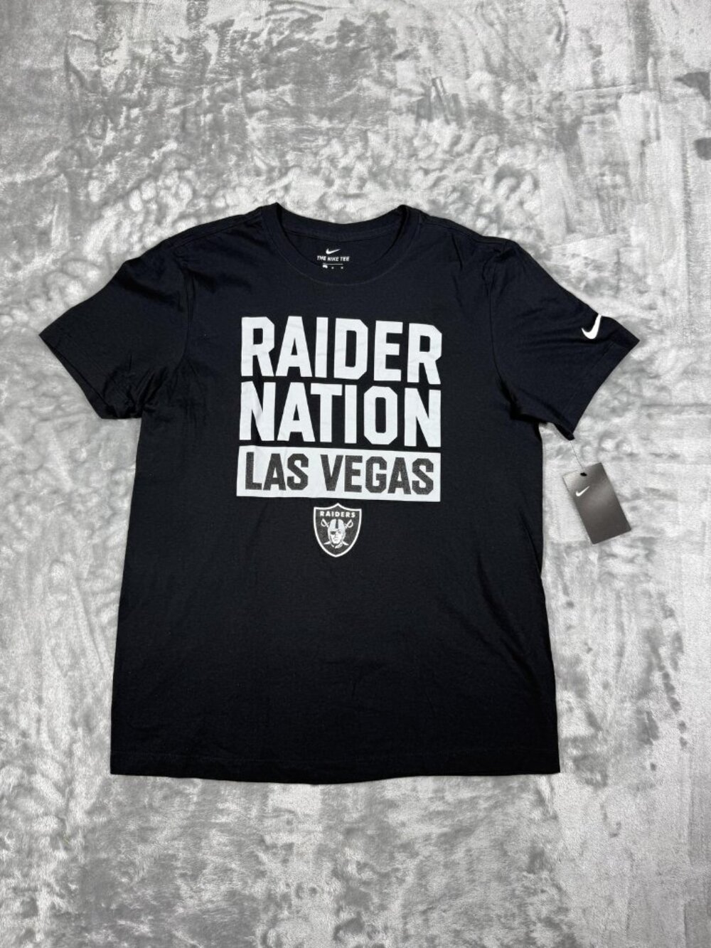 New Las Vegas Raiders Shirt Men's Medium Black NFL Football Nike Raider Nation